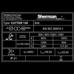 Plazmová PROFI řezačka Sherman CUTTER 130