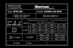 Synergický svařovací invertor Sherman DIGIMIG 200 MTM