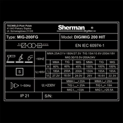 Synergický svařovací invertor Sherman DIGIMIG 200 HIT